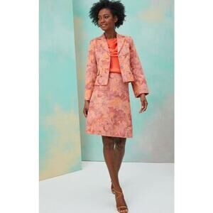 NWT Carlisle Collection Marais Floral Jacquard A Line Skirt Camellia Multi Sz 6